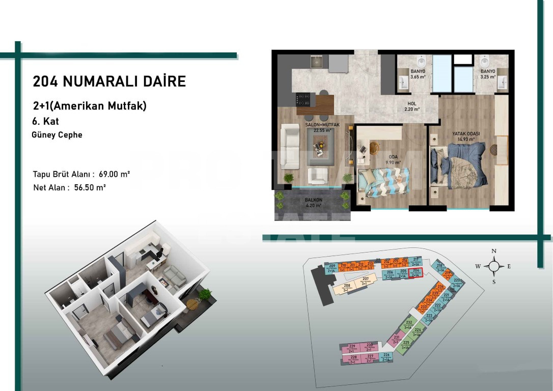 Appartamento a Antalya, Turchia, 66 m² - foto 9