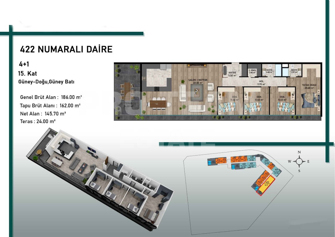 Appartamento a Antalya, Turchia, 42 m² - foto 11