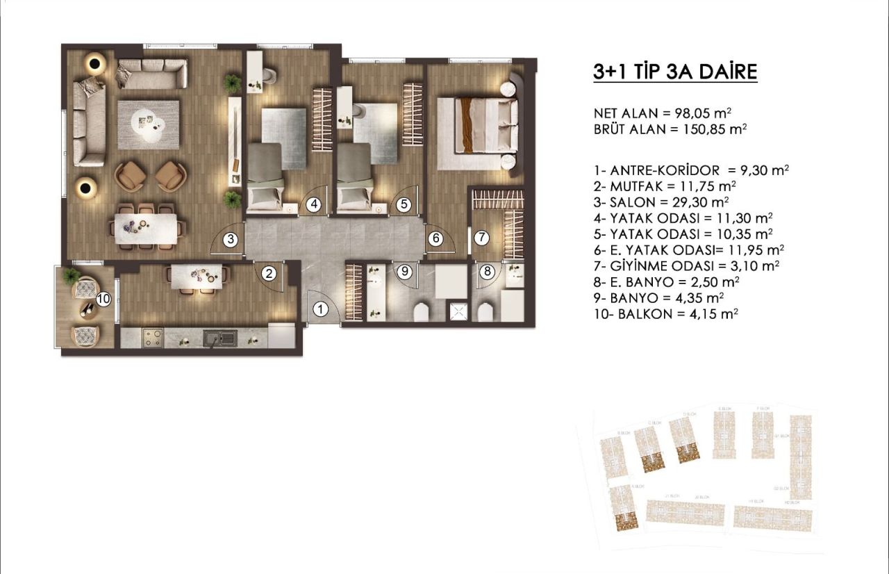 Apartamento en Estambul, Turquia, 120 m² - imagen 12