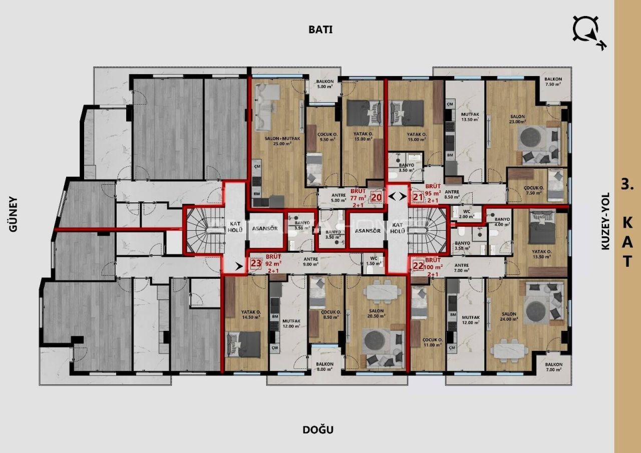 Apartamento en Antalya, Turquia, 92 m² - imagen 5