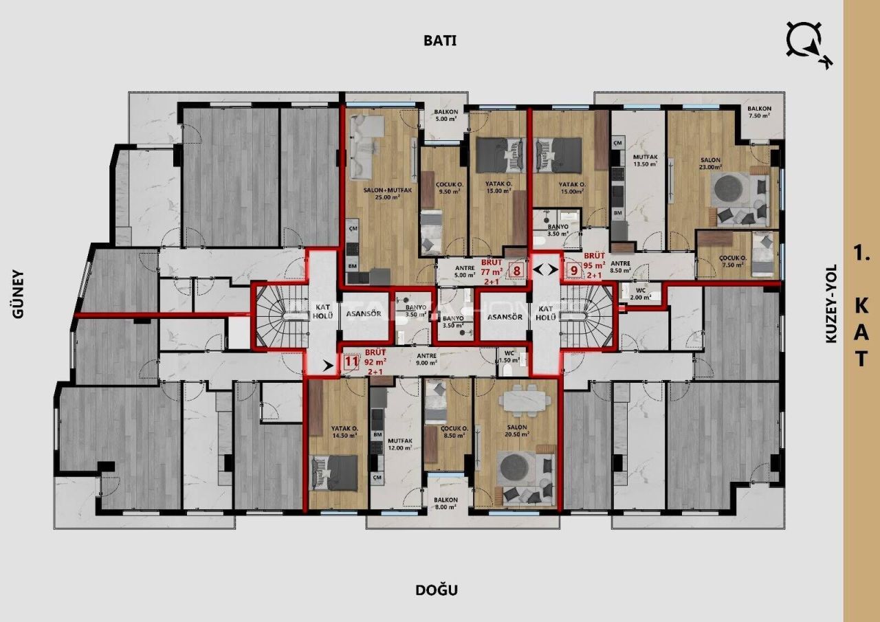 Apartamento en Antalya, Turquia, 92 m² - imagen 6
