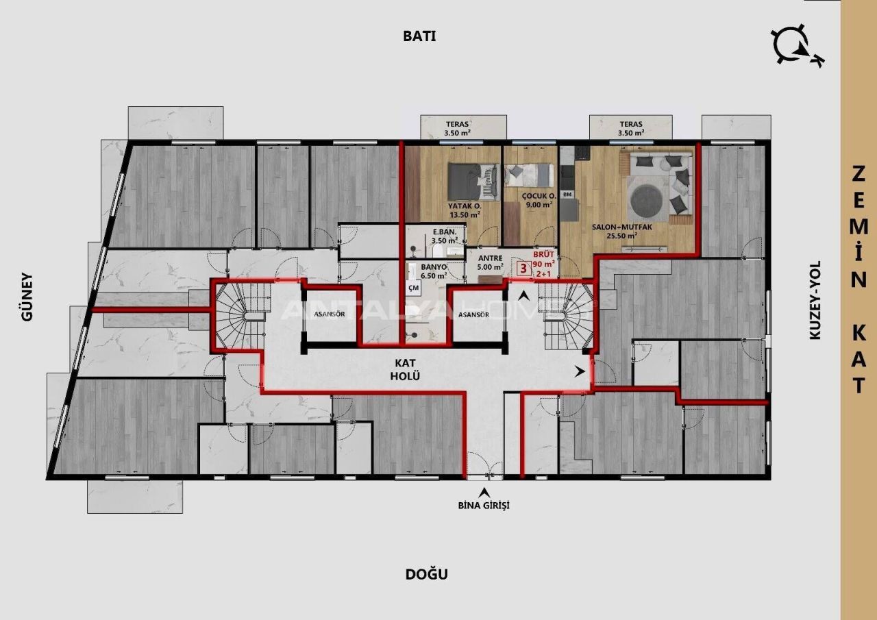 Apartamento en Antalya, Turquia, 92 m² - imagen 7
