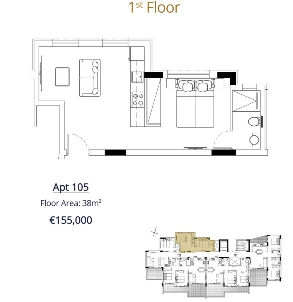 Apartment in Limassol, Cyprus, 38 m² - picture 6