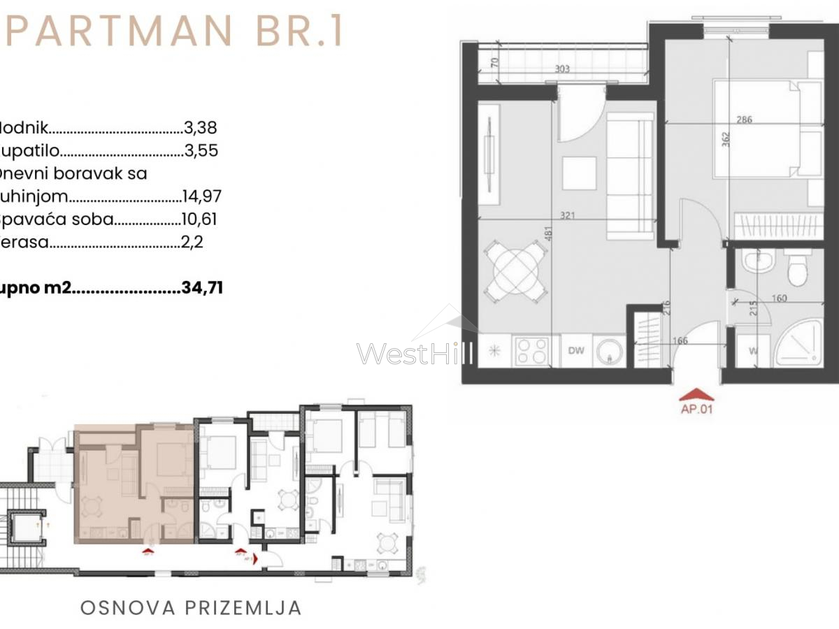 Apartment in Becici, Montenegro, 35 m² - Foto 3