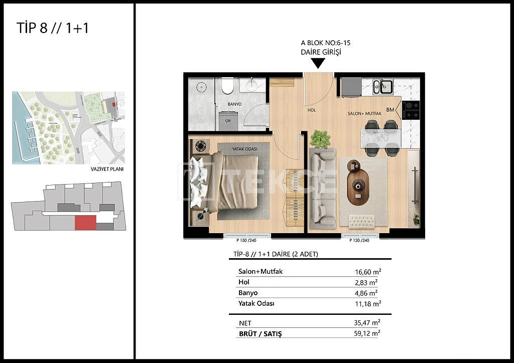 Apartamento en Estambul, Turquia, 58 m² - imagen 14