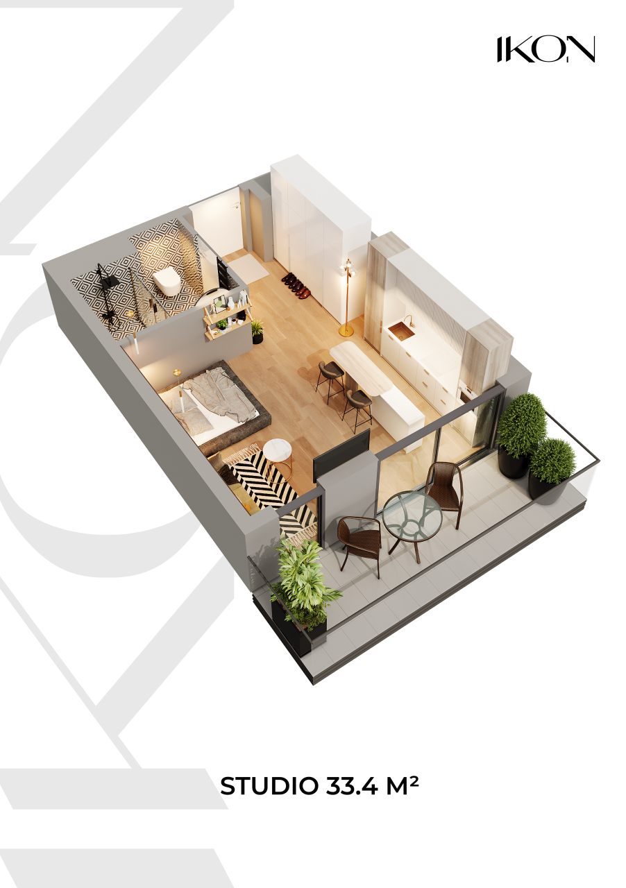 Wohnung in Batumi, Georgien, 33.4 m² - Foto 3