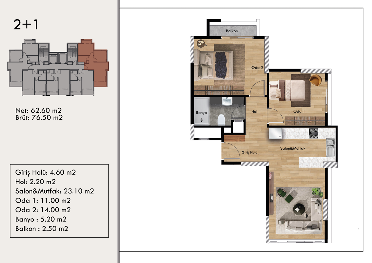 Appartement à Mersin, Turquie, 77 m² - image 19