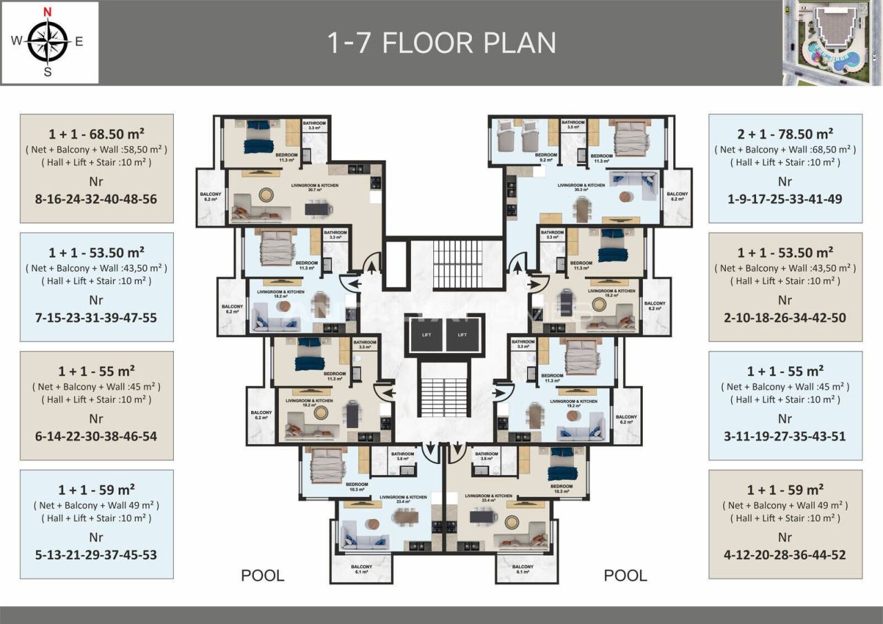 Apartment in Alanya, Türkei, 50 m² - Foto 19