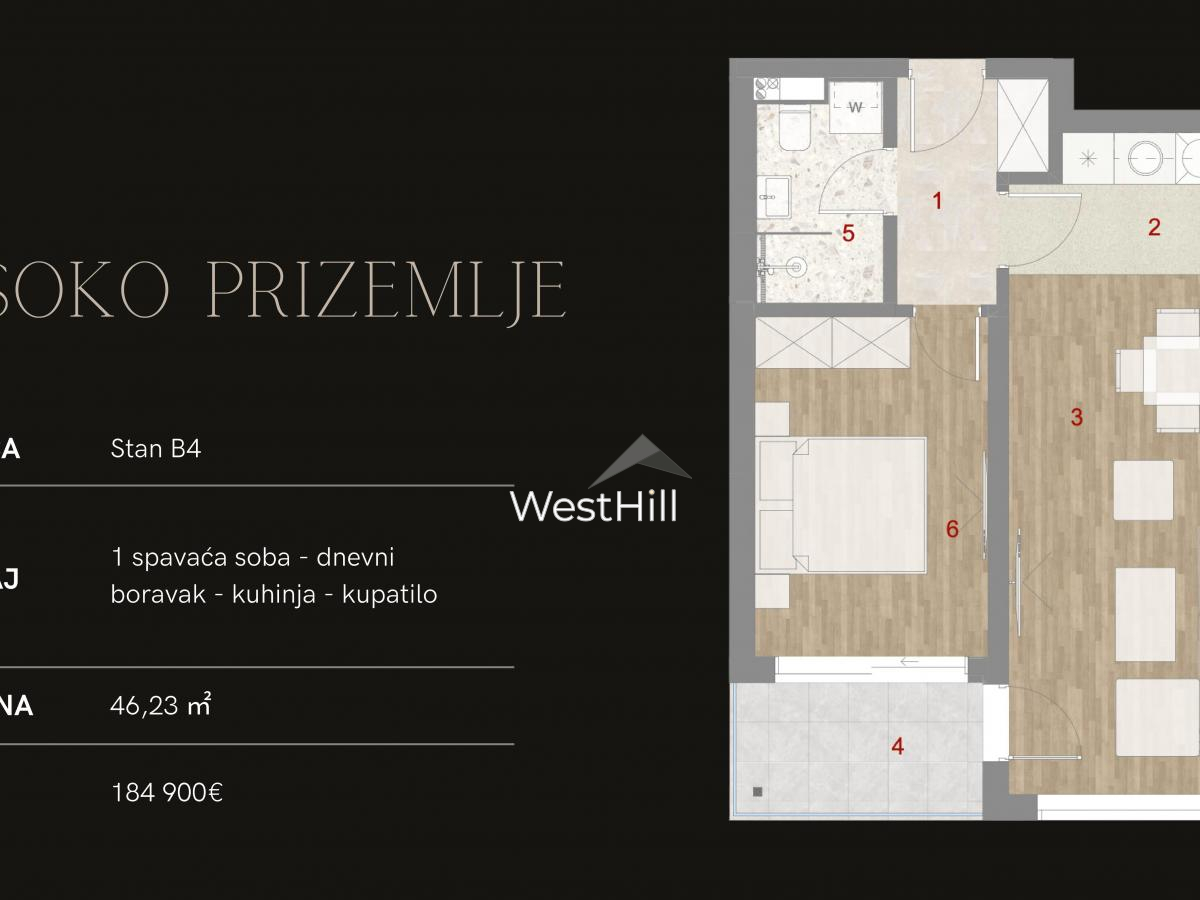 Apartment in Kotor, Montenegro, 46 m² - picture 6