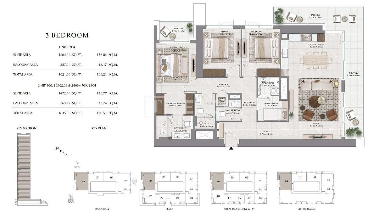 Apartamento en Dubái, EAU, 167 m² - imagen 17