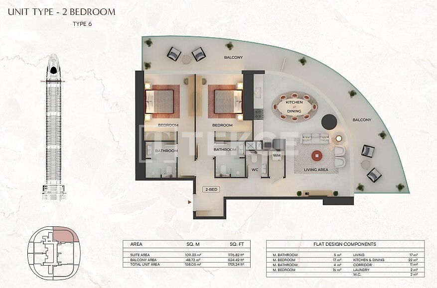 Appartamenti a Dubai, EAU, 37 m² - foto 19