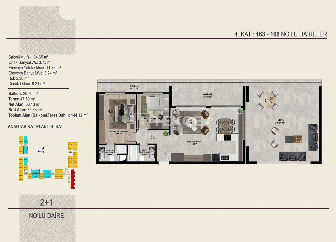 Appartamenti a Antalya, Turchia, 91 m² - foto 19