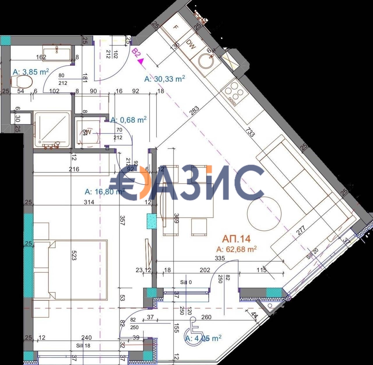 Apartment in Burgas, Bulgarien, 73.9 m² - Foto 4