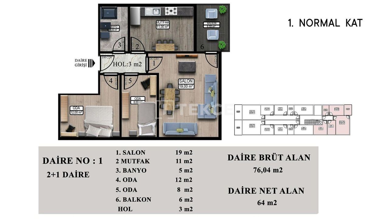 Appartement à Yalova, Turquie, 76 m² - image 15