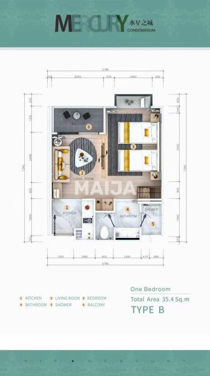 Apartamento en la isla de Phuket, Tailandia, 72 m² - imagen 2