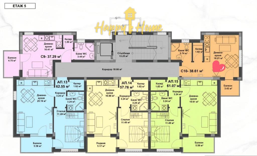 Studio à Slantchev Briag, Bulgarie, 37.3 m² - image 10