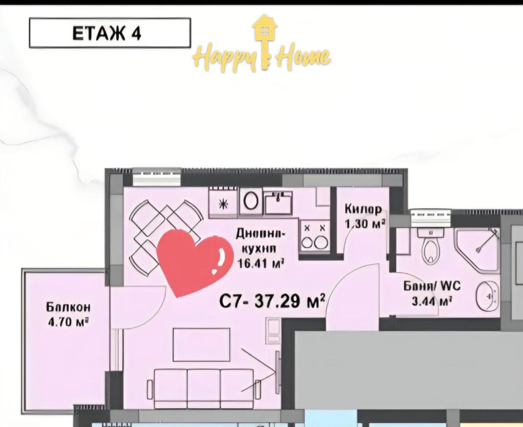 Studio à Slantchev Briag, Bulgarie, 37.3 m² - image 11