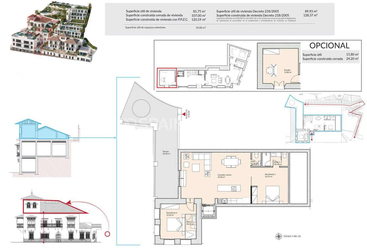 Attico a Malaga, Spagna, 107 m² - foto 6