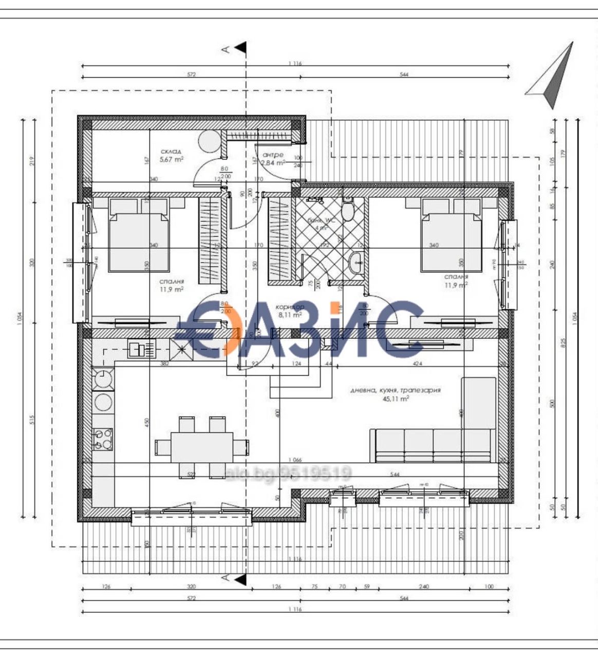Casa en Cherni Vrah, Bulgaria, 130 m² - imagen 11