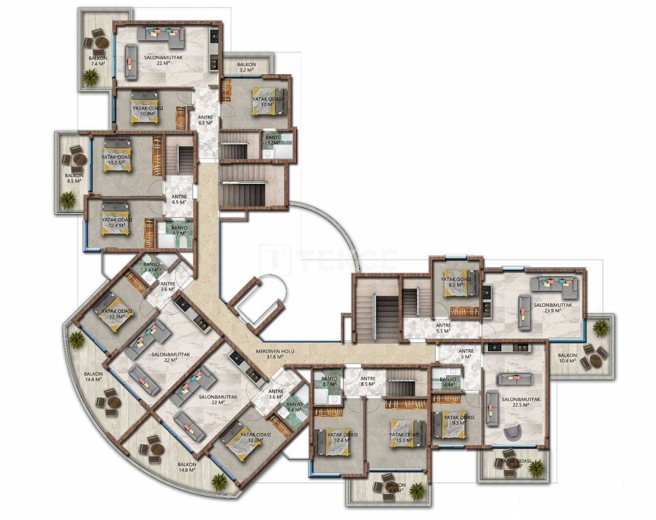 Ático en Alanya, Turquia, 111 m² - imagen 15