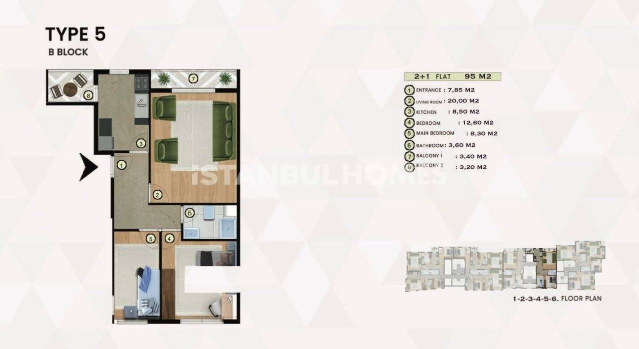 Apartment in Eyup, Türkei, 95 m² - Foto 17