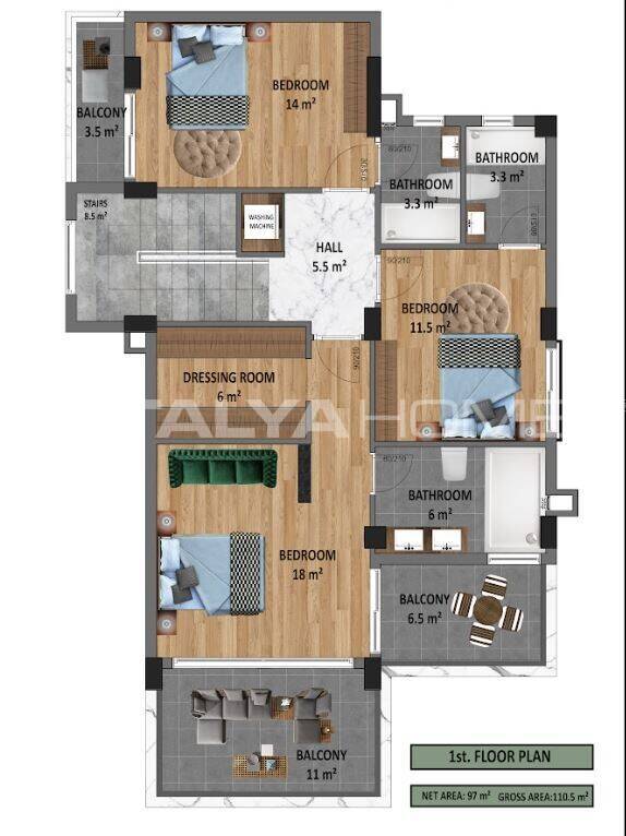 Villa in Alanya, Turkey, 215 m² - picture 13