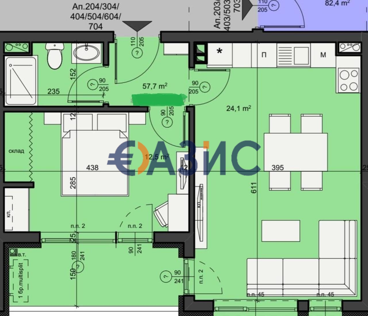 Appartamenti a Rudnik, Bulgaria, 57.7 m² - foto 3