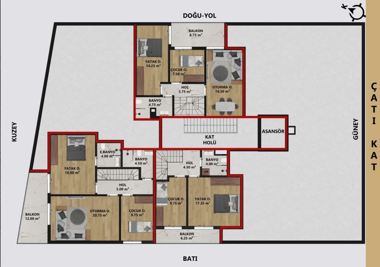 Appartamento a Antalya, Turchia, 45 m² - foto 3