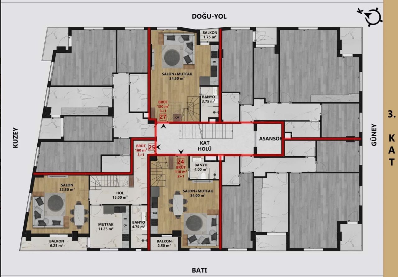 Appartamento a Antalya, Turchia, 45 m² - foto 4