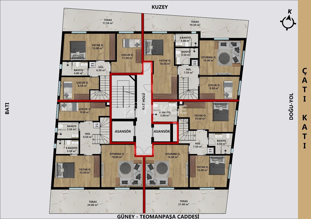 Attico a Antalya, Turchia, 155 m² - foto 16