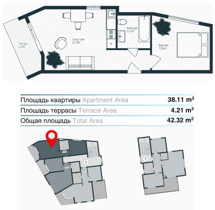 Flat in Tivat, Montenegro, 42.3 m² - picture 9