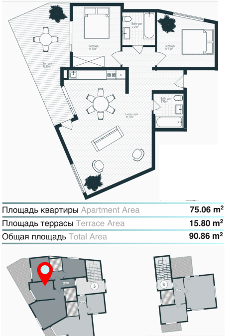 Appartamento a Tivat, Montenegro, 90.8 m² - foto 3