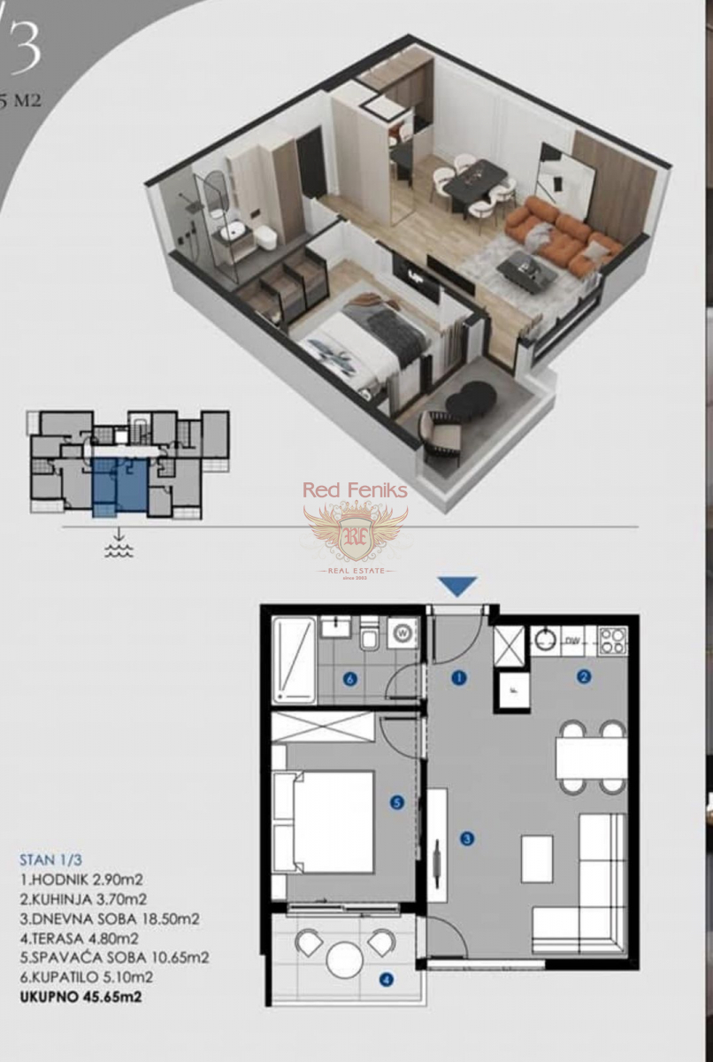 Flat in Bar, Montenegro, 45 m² - picture 8