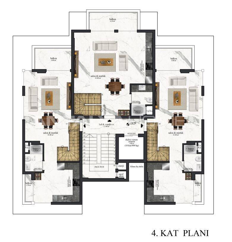 Appartamenti a Alanya, Turchia, 52 m² - foto 12
