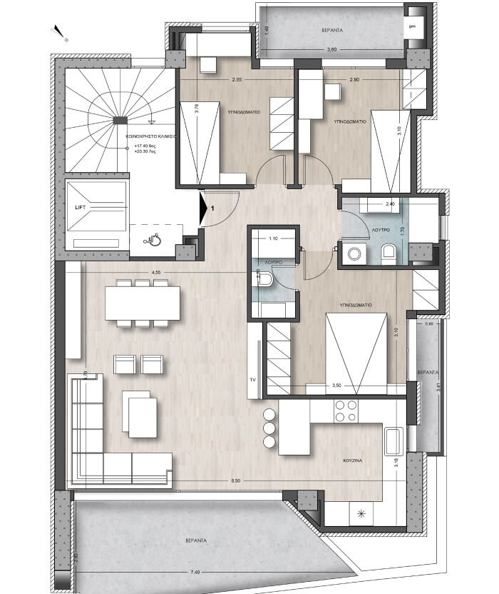 Flat in Thessaloniki, Greece, 118 m² - picture 2