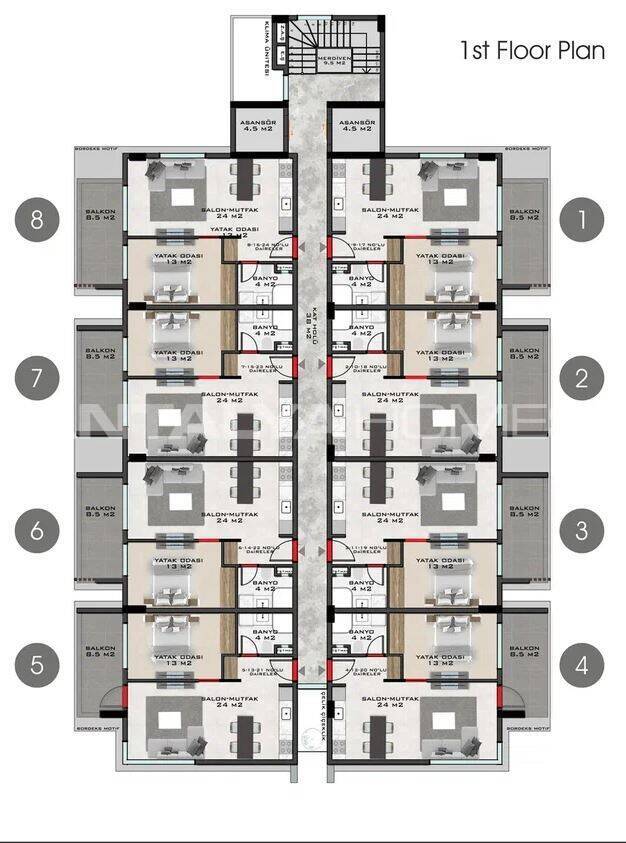 Apartment in Alanya, Türkei, 57 m² - Foto 14