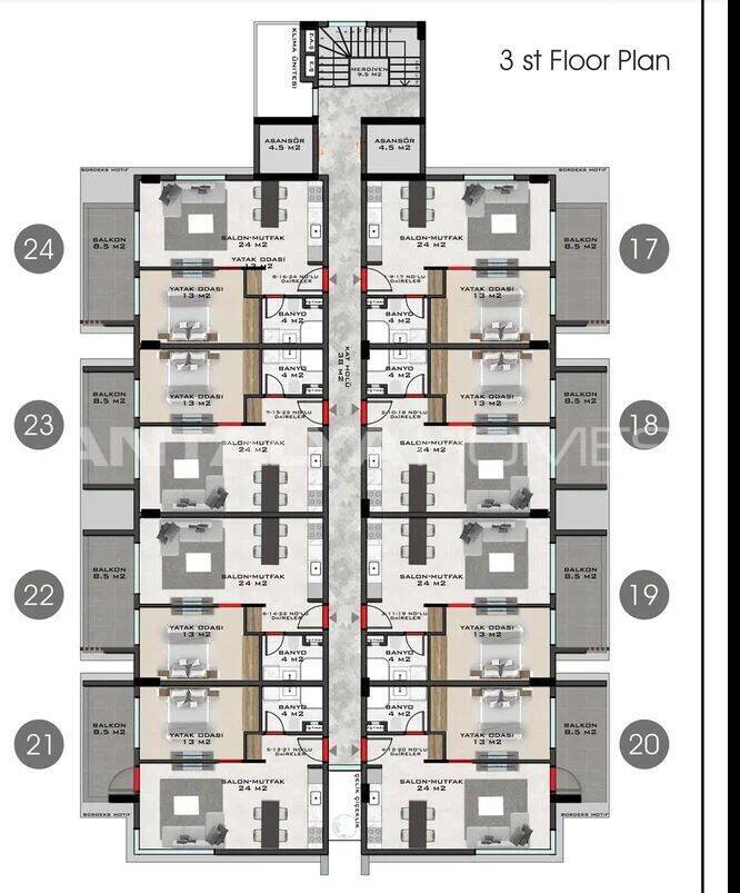 Apartment in Alanya, Türkei, 57 m² - Foto 16