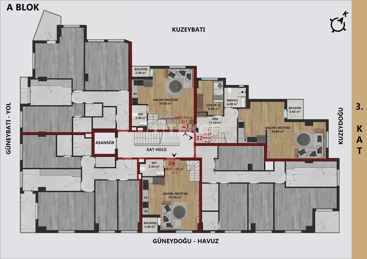 Attico a Antalya, Turchia, 180 m² - foto 11