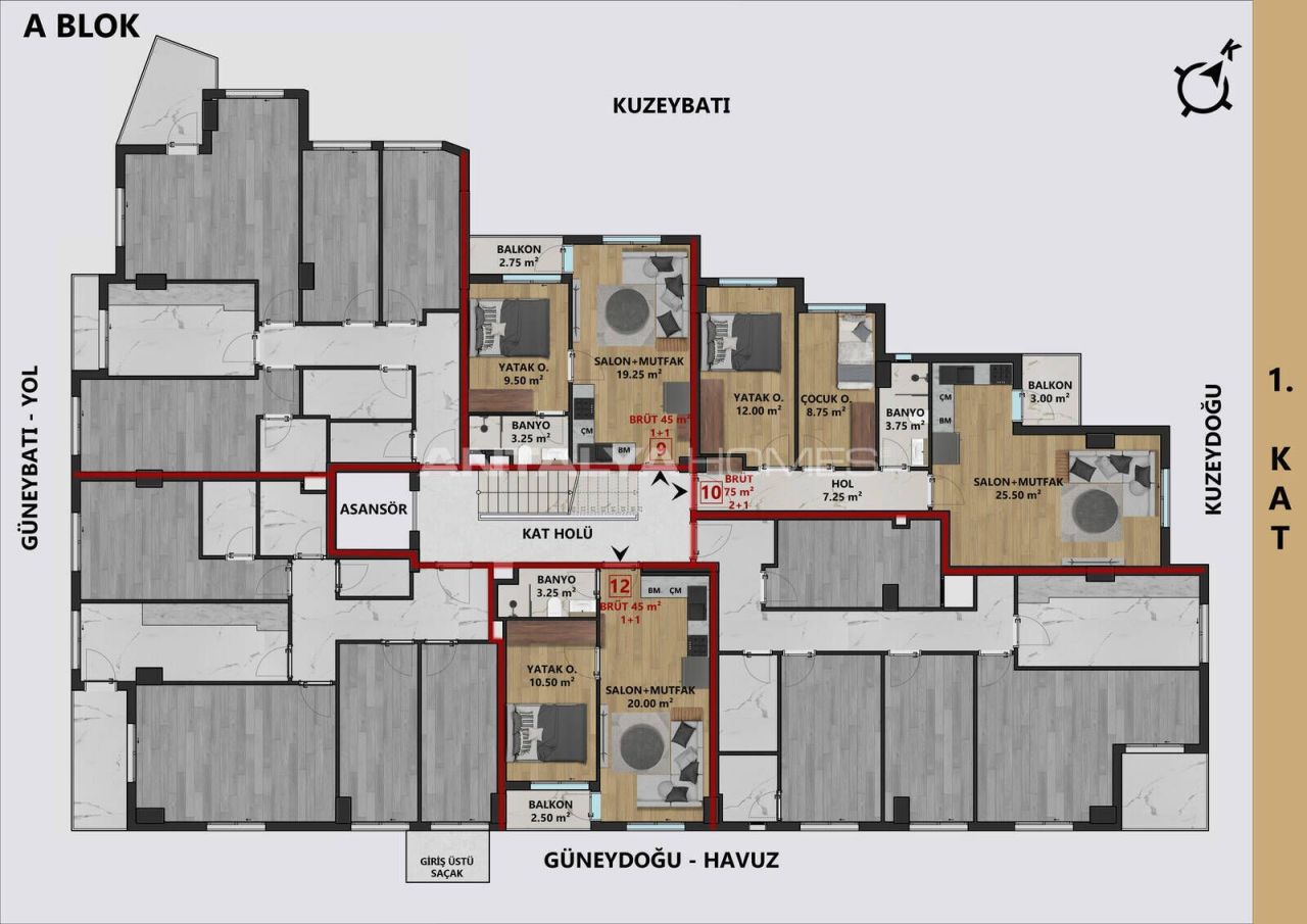 Appartamenti a Antalya, Turchia, 45 m² - foto 8