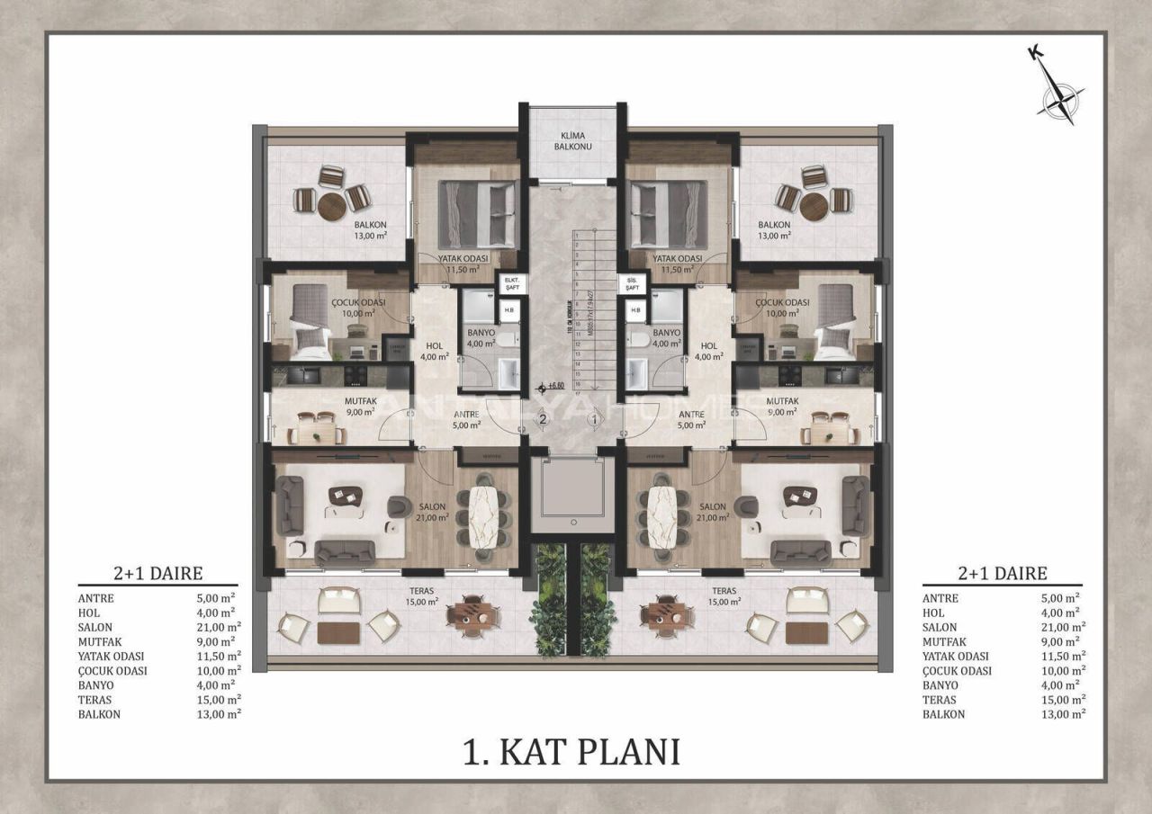 Appartamenti a Antalya, Turchia, 105 m² - foto 13