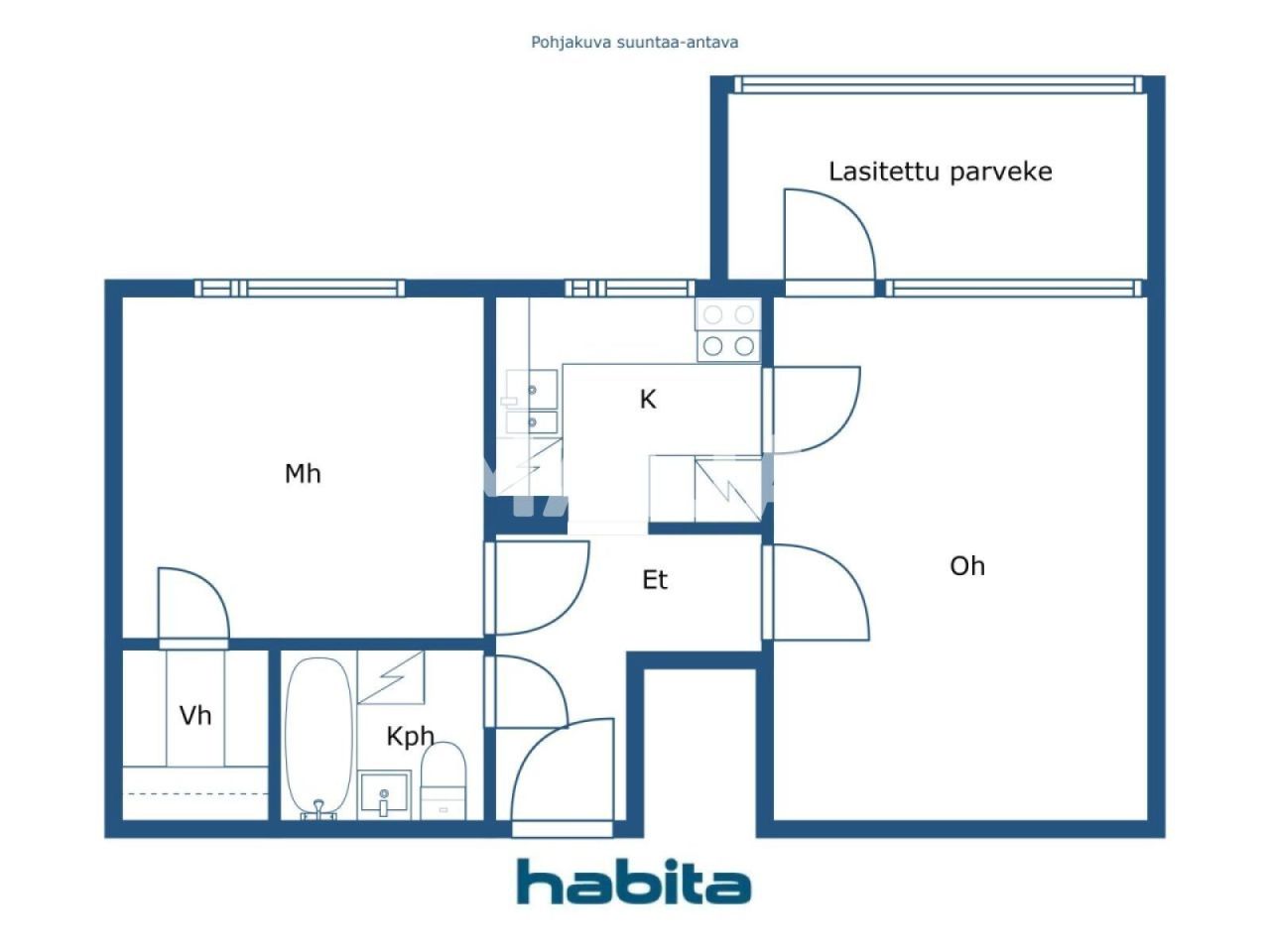 Apartment in Helsinki, Finland, 45.5 m² - picture 2