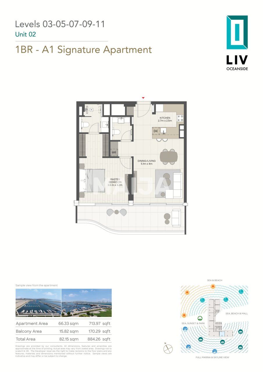 Appartamenti a Dubai, EAU, 62 m² - foto 2