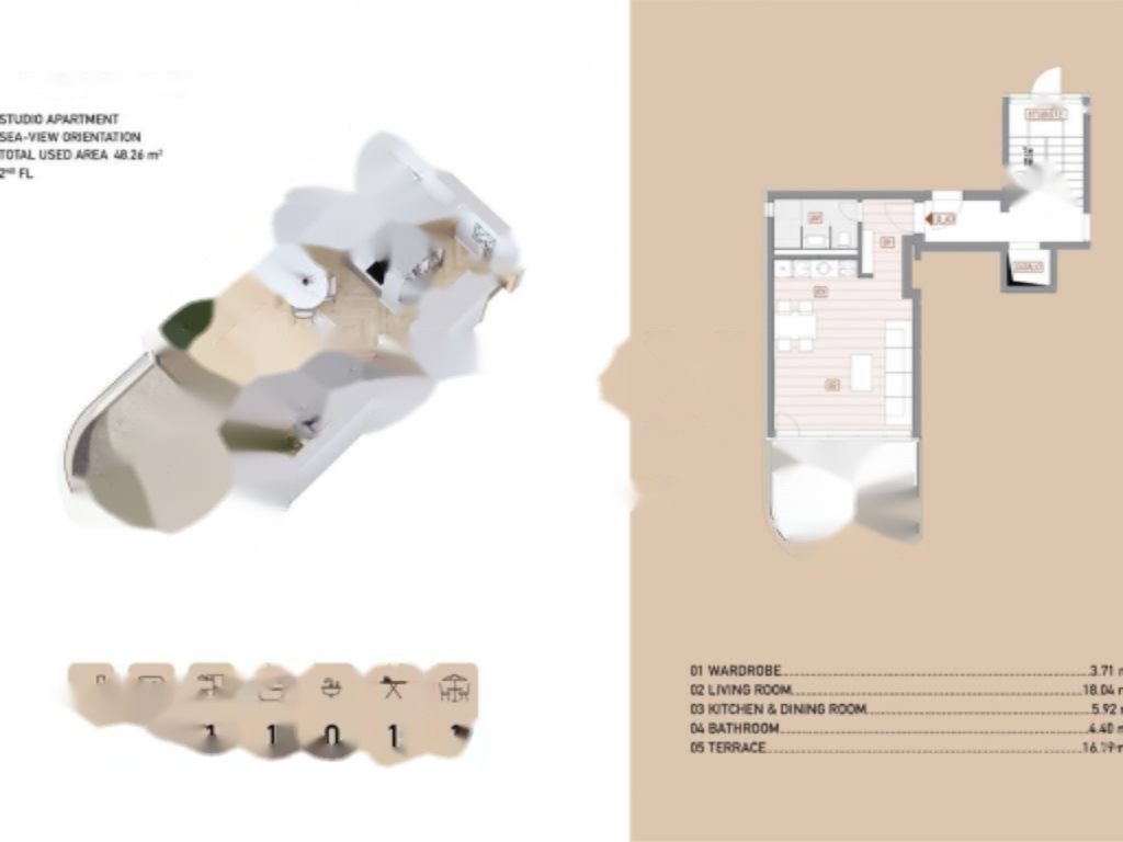 Flat in Opatija, Croatia, 48 m² - picture 3