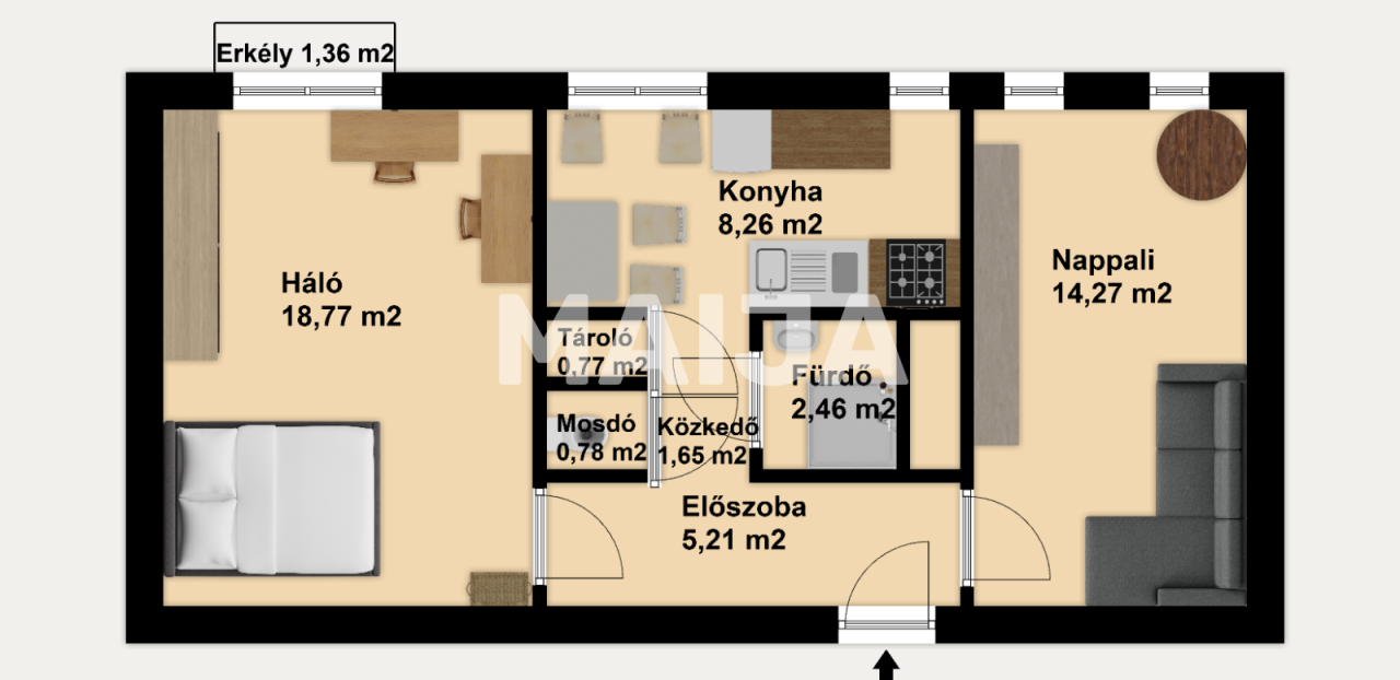 Apartment in Budapest, Ungarn, 52 m² - Foto 2