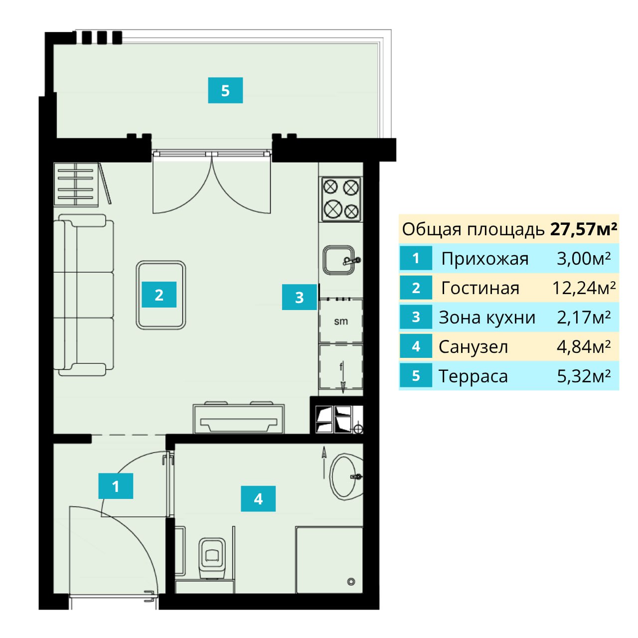 Wohnung in Becici, Montenegro, 27.57 m² - Foto 2