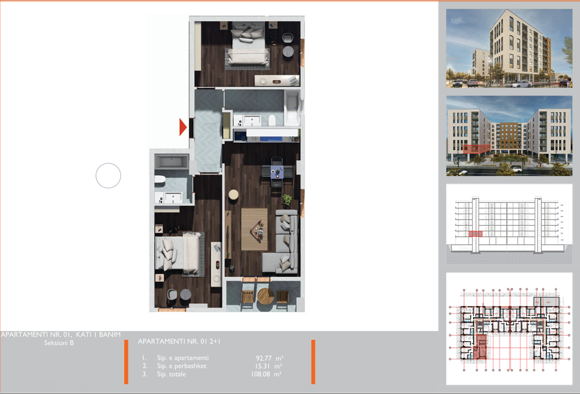 Piso en Tirana, Albania, 50 m² - imagen 4