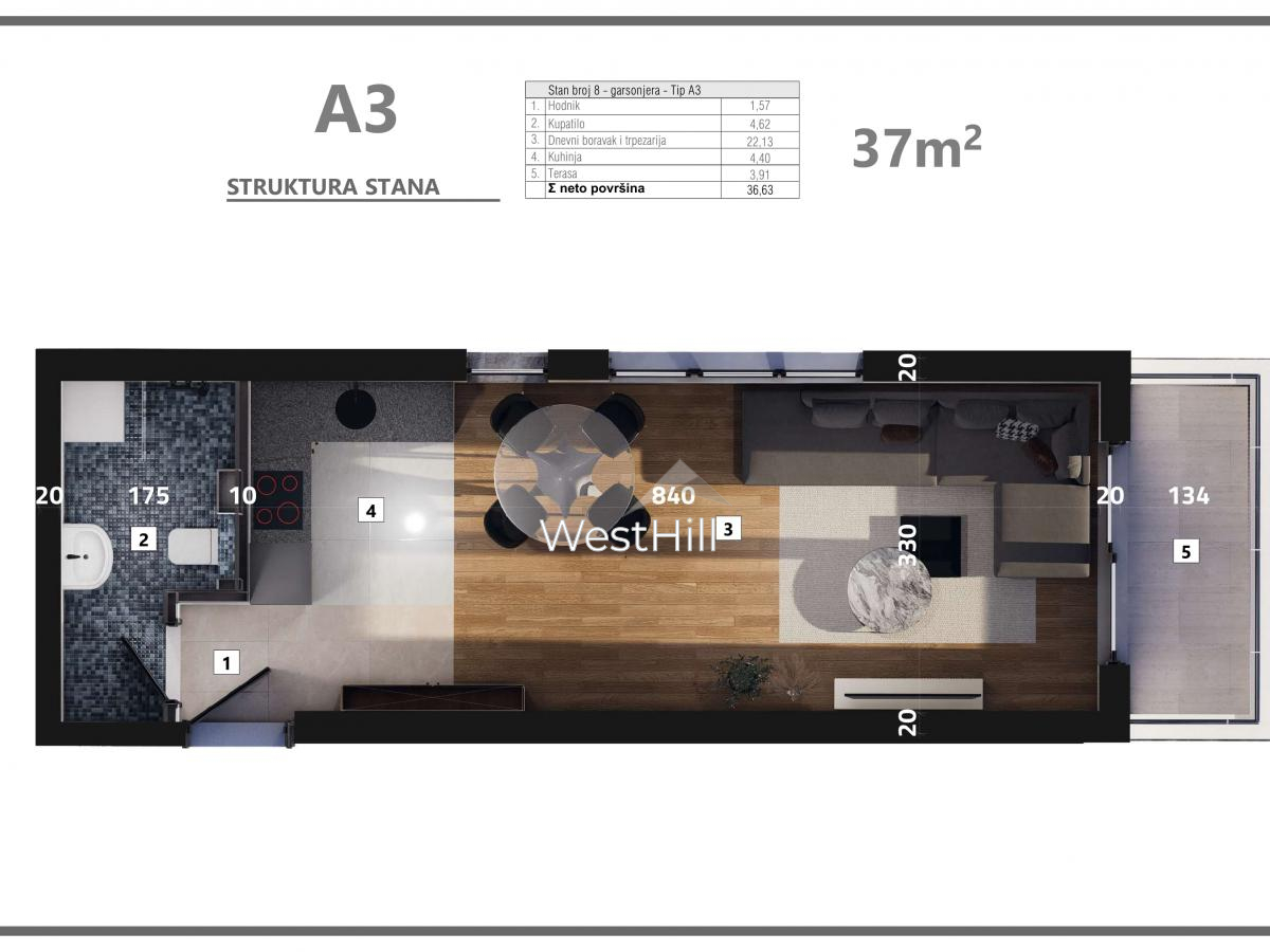 Apartment in Dobra Voda, Montenegro, 37 m² - picture 7