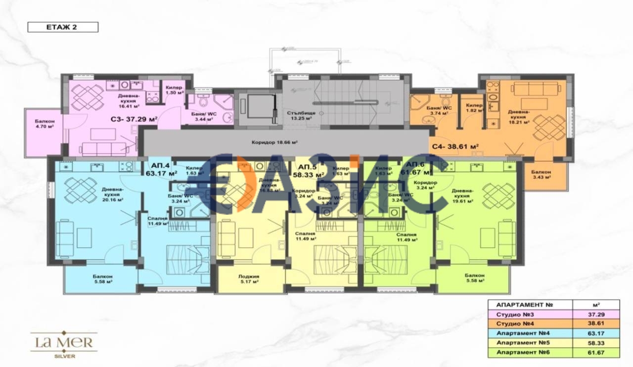 Appartamenti a Spiaggia assolata, Bulgaria, 38.6 m² - foto 17