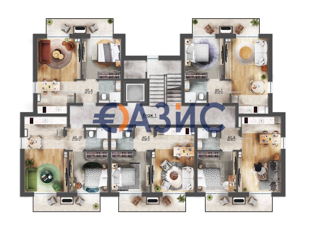 Apartment in Sonnenstrand, Bulgarien, 59.9 m² - Foto 2