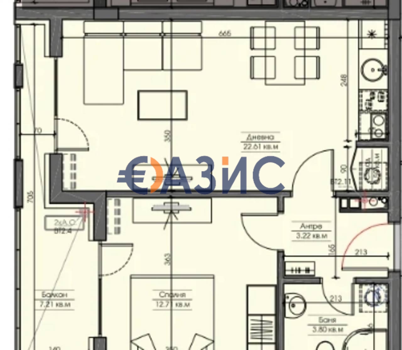 Apartamento en Burgas, Bulgaria, 64.7 m² - imagen 3